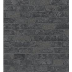 Marburg Black Brick Stone 3D Non-Woven Removable Wallpaper Roll