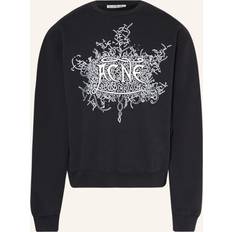 Acne Studios Jumpers Acne Studios Glow In The Dark Logo Crewneck Sweatshirt Faded Black