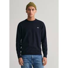 Gant Men Jumpers Gant Cotton Sweater Round Neck - Bleu