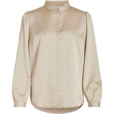 Beige - Femme Chemises Vila Blouse Manches Longues Gris Clair Beige