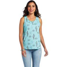 Ariat Women Tank Tops Ariat Ladies Cactus Desert Sleeveless Tank Top