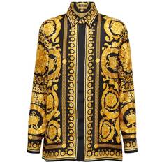 Gold - Women Shirts Versace Barocco En Soie - Noir