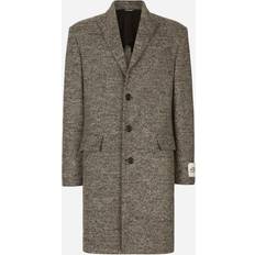 Mies Takit Dolce & Gabbana Single-Breasted Melange Diagonal-Weave Wool Coat Multi-Colored