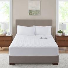 Mattress Covers Serta Microfiber Heated Pad Mattress Cover White