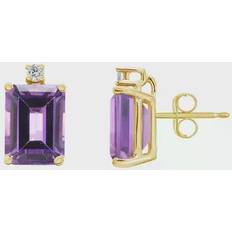 Celebration Gems 14k Gold & Diamond Accent Stud Earrings, Women's, Purple