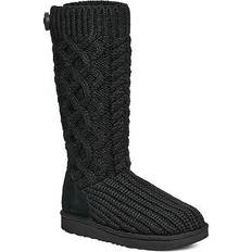 Winter Shoes UGG Kids' Classic Cardi Cabled Knit Boots Black Black