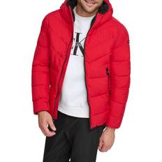 Calvin jacket Calvin Klein Men's Hooded Stretch Jacket, Deep Red