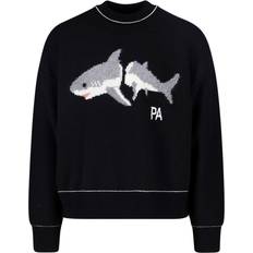 Palm Angels Shark Wool Sweatshirt - Black
