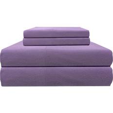 Micro Flannel 4-Piece Bed Sheet Purple (279.4x274.3cm)