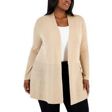 Anne Klein Cardigans Anne Klein Monterey Open-Front Cardigan - Latte