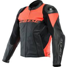 Dainese Racing 4 Perforierte Motorrad Lederjacke - Black/Red