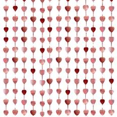 Partyvorhänge PartyDeco Hearts Curtain Rose Gold 100x245cm