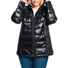 Woman Within Outerwear Woman Within Women's Packable Puffer Jacket - Black