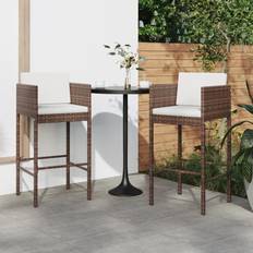 Stål Barstole vidaXL Barstole 4 polyrattan