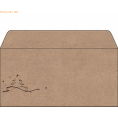 Ruskea Kutsukirjekuoret Sigel Christmas Envelope DU253 DL 100 gsm Brown 11.1 x 25 cm Pack of 50