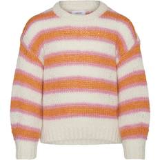 Vero Moda Girl strik trøje hvid/orange/pink