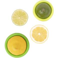 Yellow Food Containers Food Huggers Set of 2 silicone covers 2 Food Container