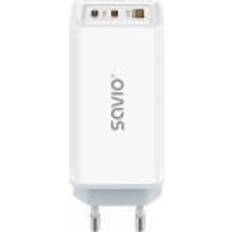 Qc4.0 Savio LA-07 GaN 65W mains charger, USB, QC4.0 PD 3.0, White