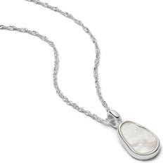 London Mother of Pearl Pendant Necklace, Silver