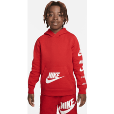 Fleece Hoodies Nike Sportswear Standard Issue-pullover-hættetrøjen fleece til store børn rød