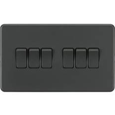 Wall Switches on sale Knightsbridge Screwless 10AX 6G 2-Way Switch Anthracite