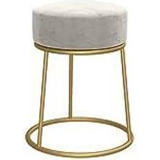 Gris Tabourets vidaXL Rond Gris Clair Velours 1.91 kg Tabouret