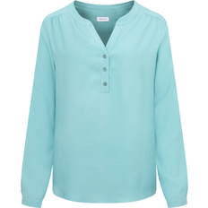 Dam - Turkosa Skjortor Seidensticker Regular fit V-neck Slip-On Blouse - Turquoise