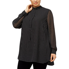 Anne Klein Clothing Anne Klein Plus Size Mixed-Dot Tunic - Anne Black/Anne White