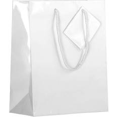 Wrapping Paper & Gift Wrapping Supplies Jam Paper Glossy Gift Bags with Rope Handles Medium 8 x 10 White 3 Bags/Pack