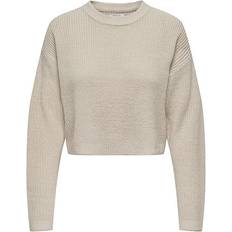 Only O-Neck Drop Shoulder Pullover - Gray/Pumice Stone