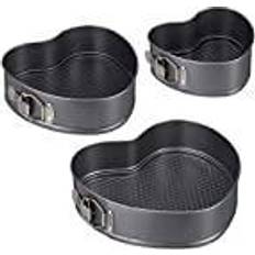 Heart Cake Pan Set Of 3 3 Sizes Nonstick Carbon Steel Anthracite