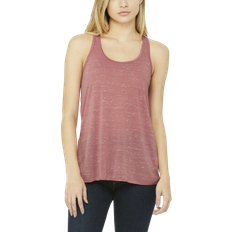 Fitness & Gym - Pink Tank Tops Bella+Canvas Women's Flowy Racerback Tank Top - Mauve/Marble