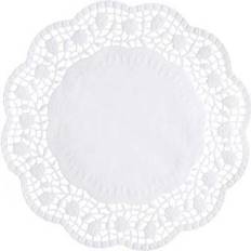Tallerkenunderlag Rund Doilies Ø 20 cm Hvid 100 stk