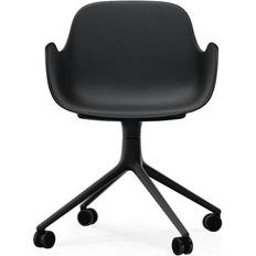 Normann Copenhagen Form Armchair Swivel 4W Black Alu Lænestol