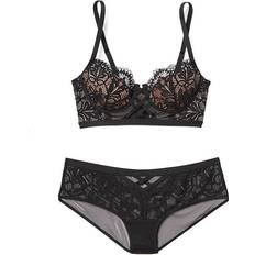 Best Lingerie Sets Diara Demi Bra + Panty Set - Jet Black