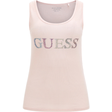 Guess Mujer Camisetas de tirantes Guess Rhinestones Logo Tank Top - Pink