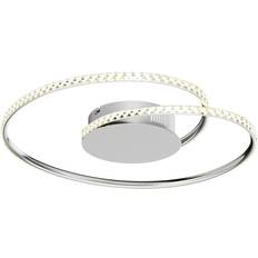 Krystaller lamper Lindby LED-Loftlampe Ø 45 cm Krystaller Metal Loftplafond