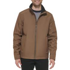 Calvin Klein Men Clothing Calvin Klein Men's Stand Collar Poly Jacket, Dark Tan