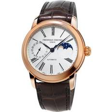 Frederique Constant Watches Frederique Constant Classic Moonphase Watch, 42mm White/Brown