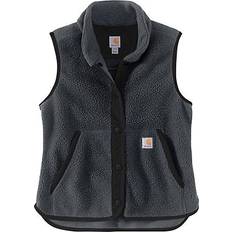 Carhartt Women Vests Carhartt Women's Relaxed Fit Fleece Snap-Front Vest - Granite Heather