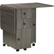 Tiroirs Coulissants Tables à manger Homcom Folding Drop Leaf Grey Table à manger 60x120cm