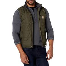 Green - Men Vests Carhartt Men's Rain Defender Relaxed Fit Lightweight Insulated Vest-Moss-Medium