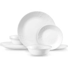 12 piece dinner set Corelle madeline embossed, piece Dinner Set 16