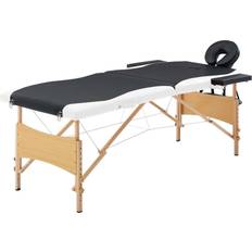 Best Tavoli e Accessori per Massaggio vidaXL Massageliege Klappbar 2-Zonen mit Holzgestell Schwarz und Weiß