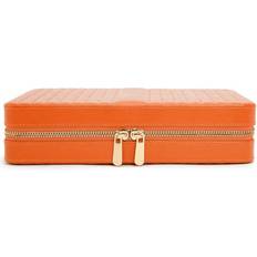 Wolf Maria Quilted Leather Zip Large Jewellery Case - Orange
