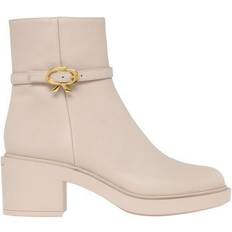 Vita Ankelboots Gianvito Rossi Ribbon Dumont Leather Ankle Boots - Neutrals