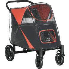 Pawhut One-Click Foldable Pet Travel Stroller with Rain Cover