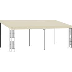 3m x 6m gazebo vidaXL Wall-mounted Gazebo 3x6 m Cream