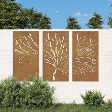 Marron Décorations Murales vidaXL Garden Ornament 3 Wall Decor