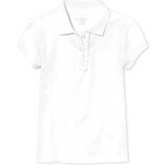 S Polo Shirts The Children's Place Girl's Uniform Ruffle Pique Polo - White (2044391-10)